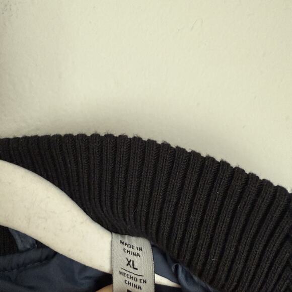 Levi’s Quilted Puffy Varsity Bomber Jacket Blue Gray XL - Picture 7 of 11